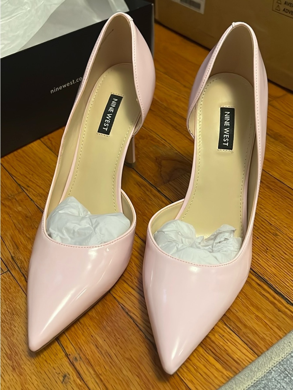 Nine West Blush Pink Pointed-Toe Patent Pumps